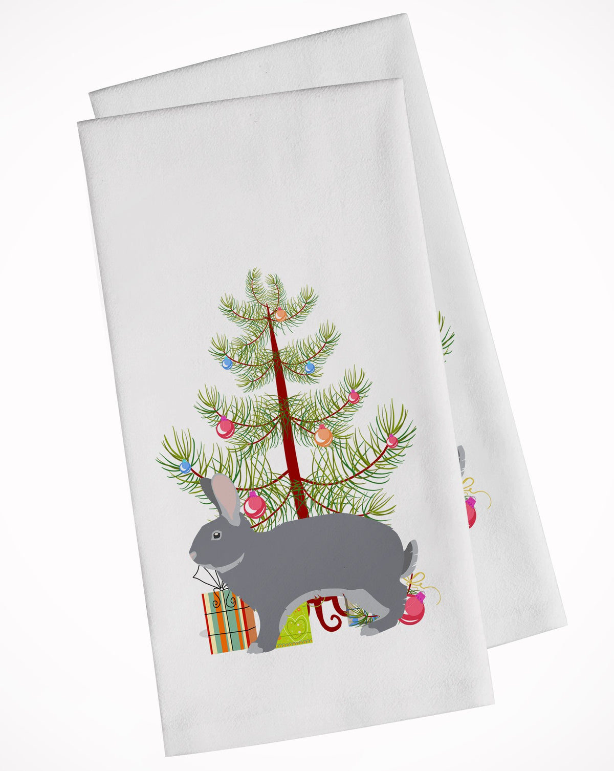 Giant Chinchilla Rabbit Christmas White Kitchen Towel Set of 2 BB9333WTKT by Caroline&#39;s Treasures