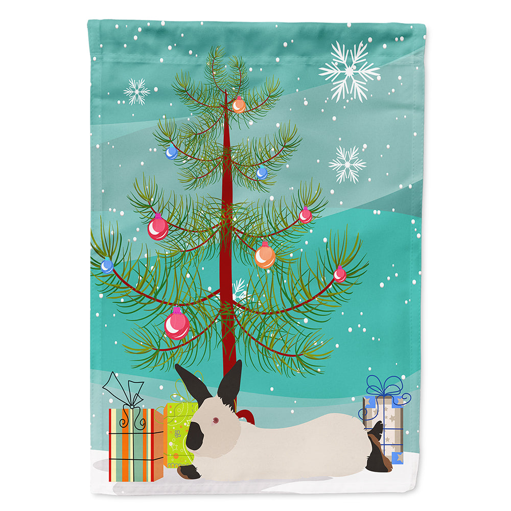 California White Rabbit Christmas Flag Canvas House Size BB9334CHF