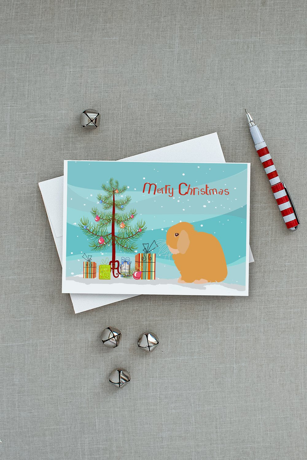 Holland Lop Rabbit Christmas Greeting Cards and Envelopes Pack of 8 - the-store.com
