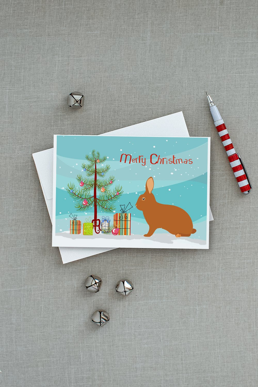 Rex Rabbit Christmas Greeting Cards and Envelopes Pack of 8 - the-store.com