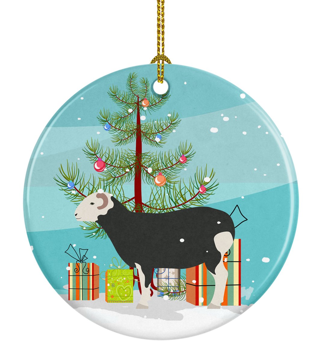 Herwick Sheep Christmas Ceramic Ornament BB9337CO1 by Caroline&#39;s Treasures