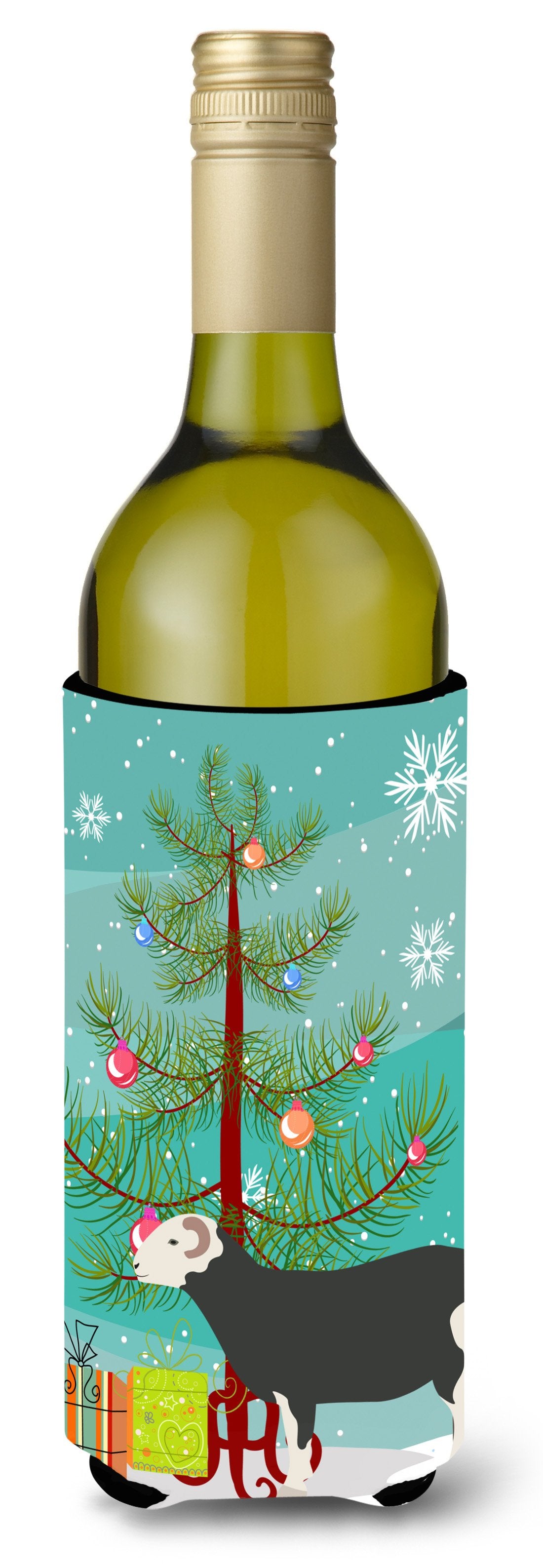 Herwick Sheep Christmas Wine Bottle Beverge Insulator Hugger BB9337LITERK by Caroline&#39;s Treasures