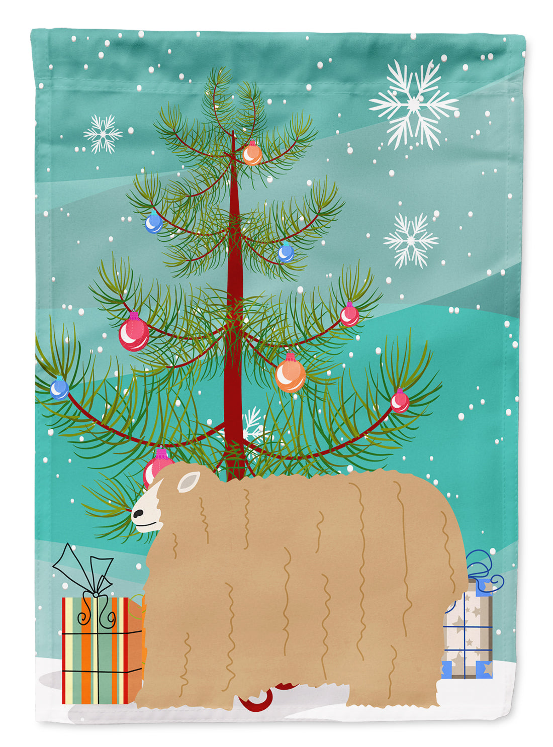 Lincoln Longwool Sheep Christmas Flag Garden Size BB9338GF