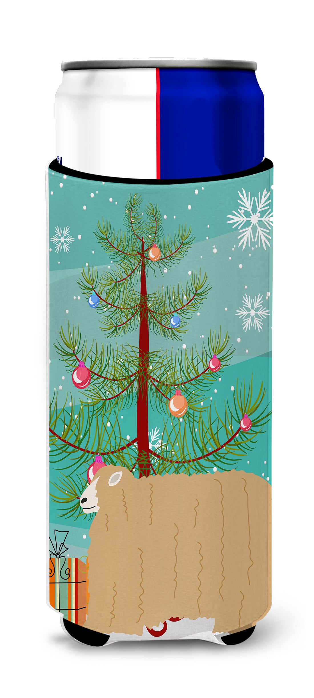 Lincoln Longwool Sheep Christmas  Ultra Hugger for slim cans BB9338MUK