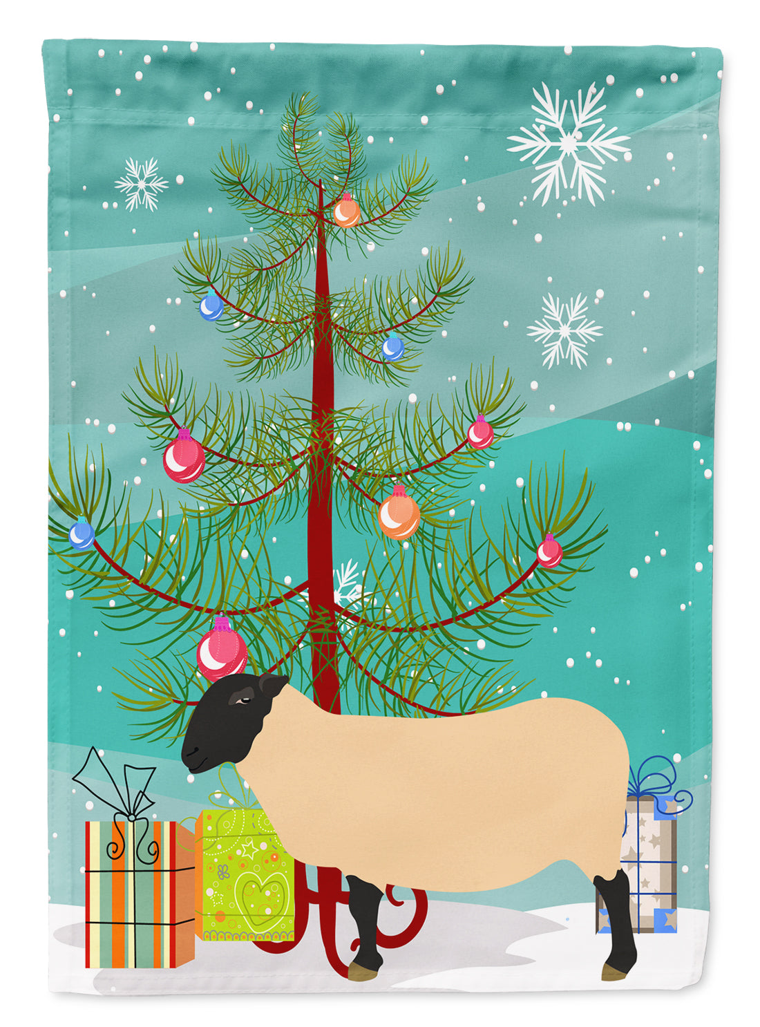 Suffolk Sheep Christmas Flag Garden Size BB9339GF