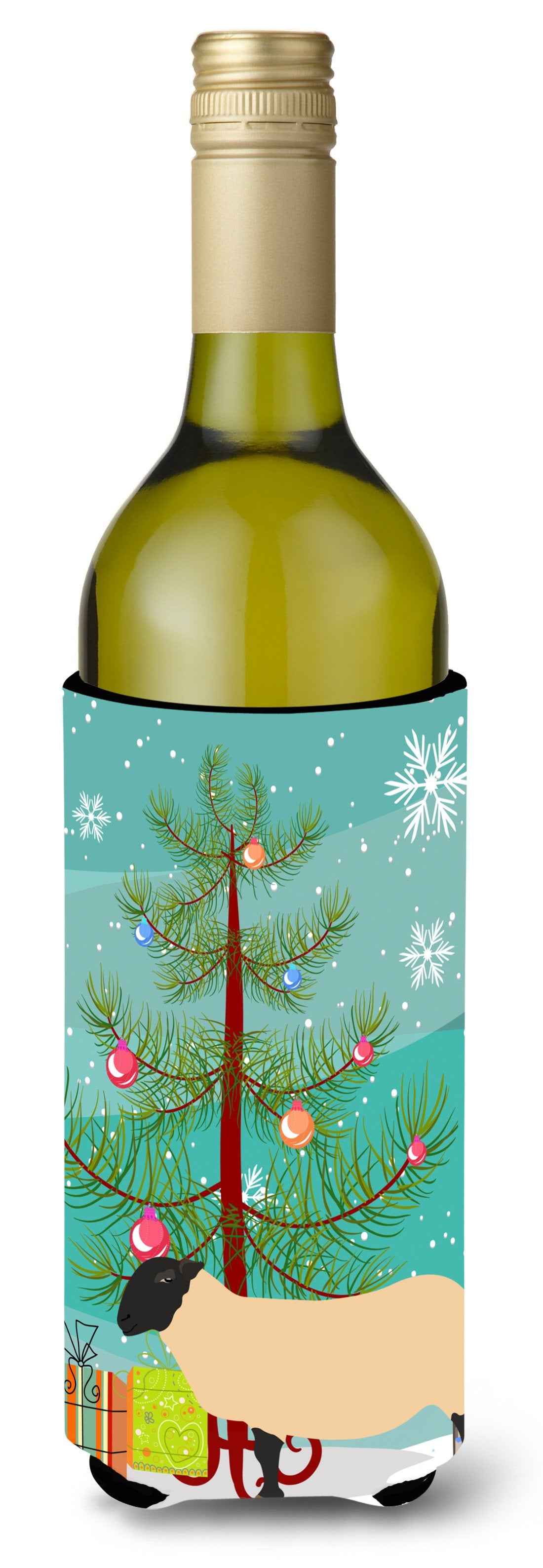 Suffolk Sheep Christmas Wine Bottle Beverge Insulator Hugger BB9339LITERK by Caroline&#39;s Treasures