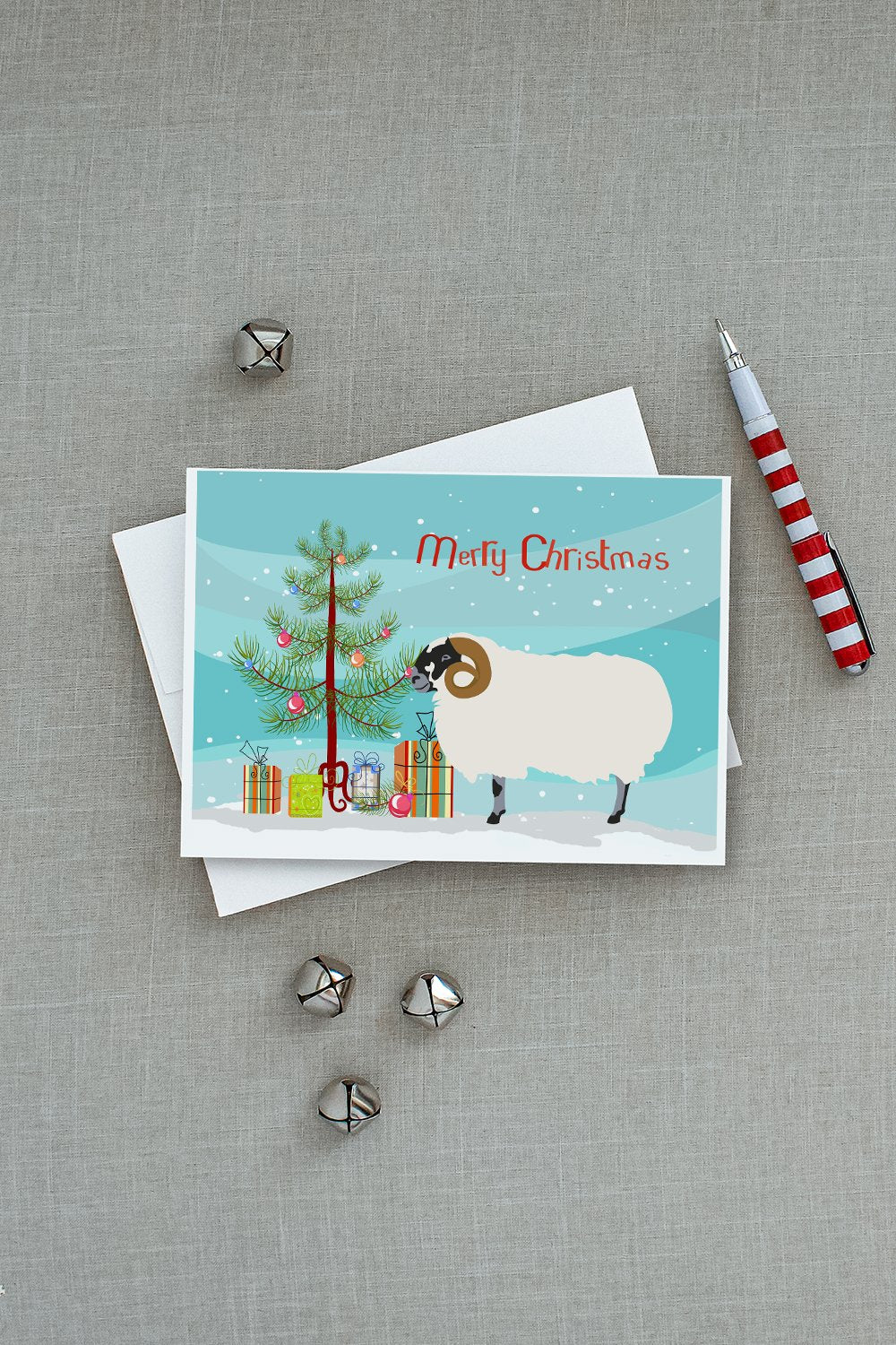 Scottish Blackface Sheep Christmas Greeting Cards and Envelopes Pack of 8 - the-store.com