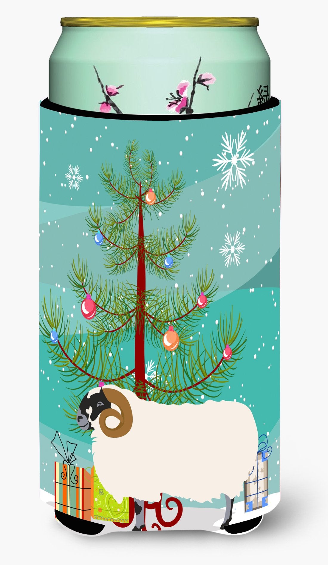 Scottish Blackface Sheep Christmas Tall Boy Beverage Insulator Hugger BB9340TBC by Caroline&#39;s Treasures