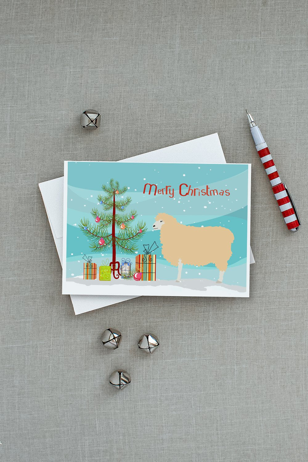 English Leicester Longwool Sheep Christmas Greeting Cards and Envelopes Pack of 8 - the-store.com