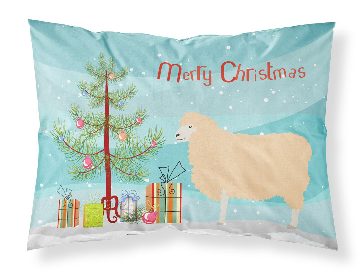 English Leicester Longwool Sheep Christmas Fabric Standard Pillowcase BB9341PILLOWCASE by Caroline&#39;s Treasures