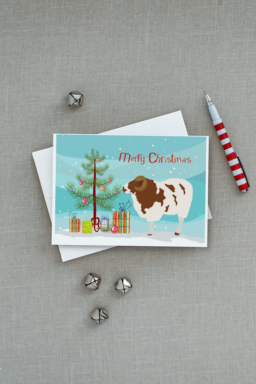 Jacob Sheep Christmas Greeting Cards and Envelopes Pack of 8 - the-store.com