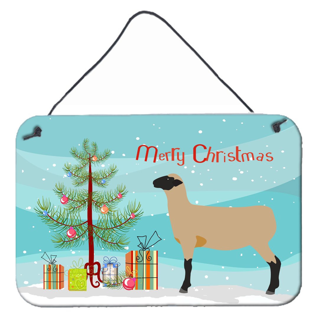 Hampshire Down Sheep Christmas Wall or Door Hanging Prints BB9343DS812 by Caroline&#39;s Treasures