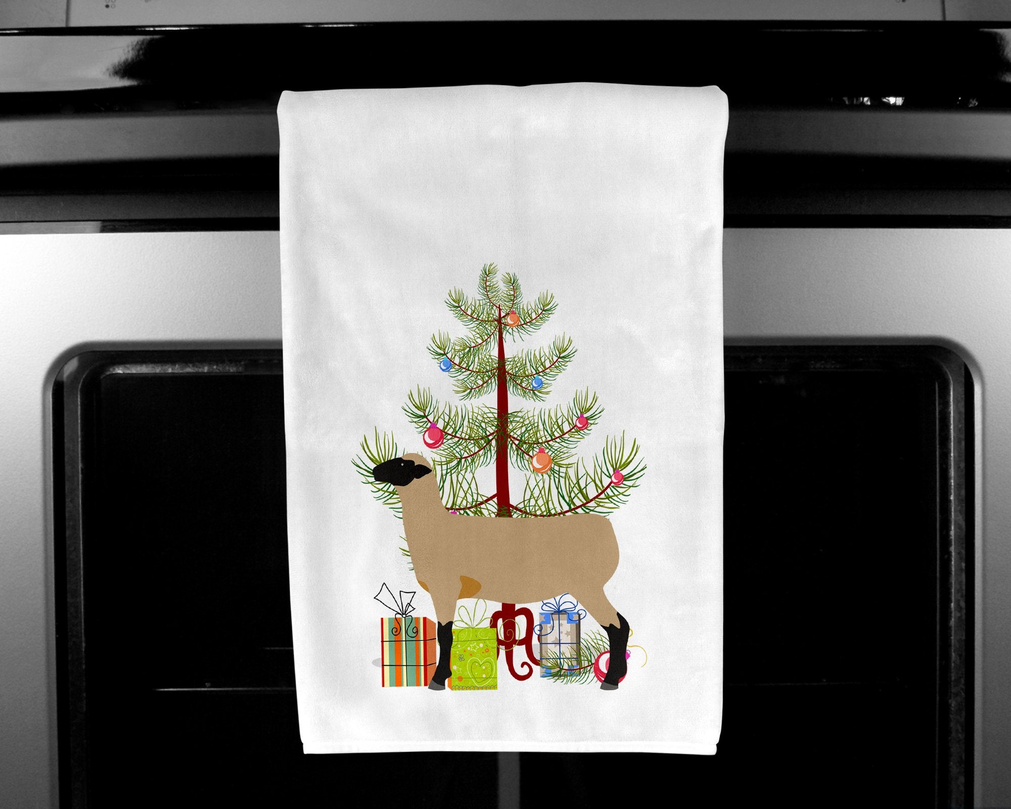 Hampshire Down Sheep Christmas White Kitchen Towel Set of 2 BB9343WTKT by Caroline's Treasures