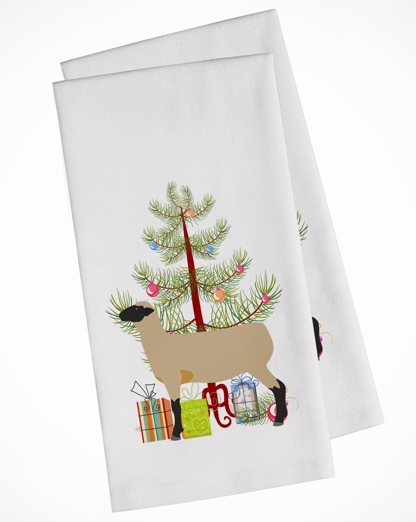 Hampshire Down Sheep Christmas White Kitchen Towel Set of 2 BB9343WTKT by Caroline's Treasures