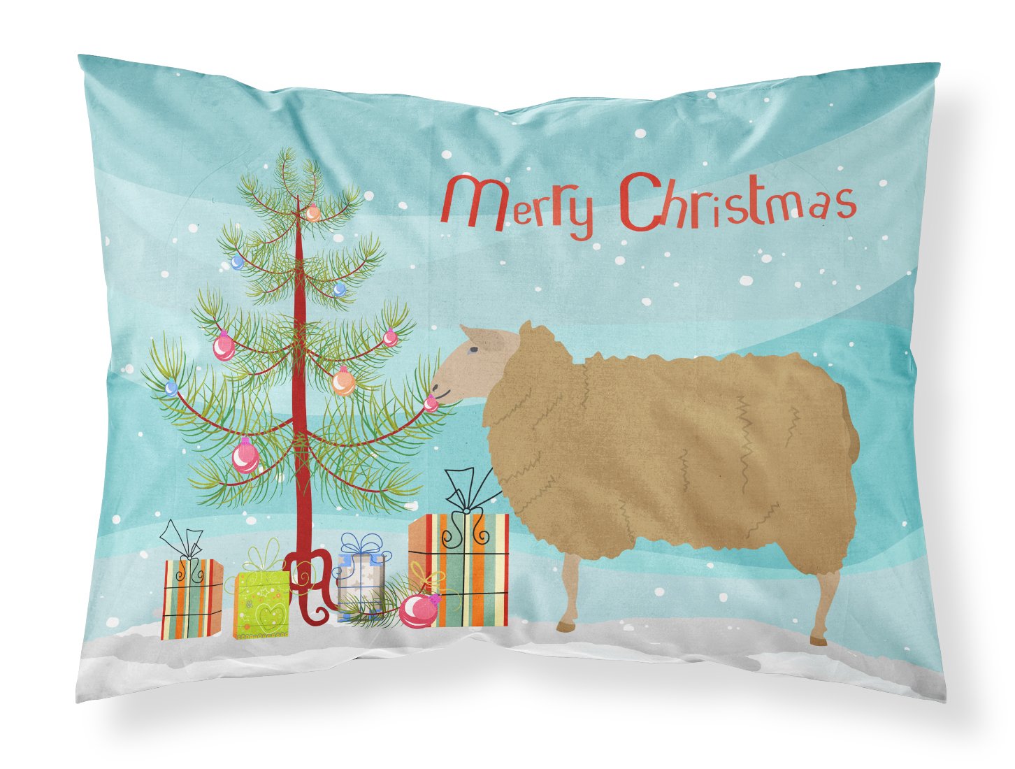 East Friesian Sheep Christmas Fabric Standard Pillowcase BB9344PILLOWCASE by Caroline's Treasures
