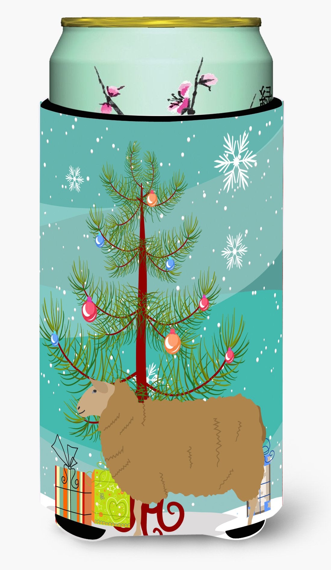East Friesian Sheep Christmas Tall Boy Beverage Insulator Hugger BB9344TBC by Caroline&#39;s Treasures