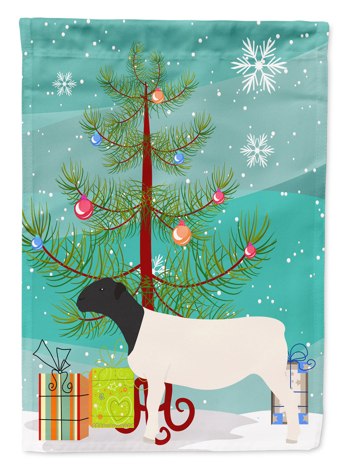 Dorper Sheep Christmas Flag Canvas House Size BB9345CHF