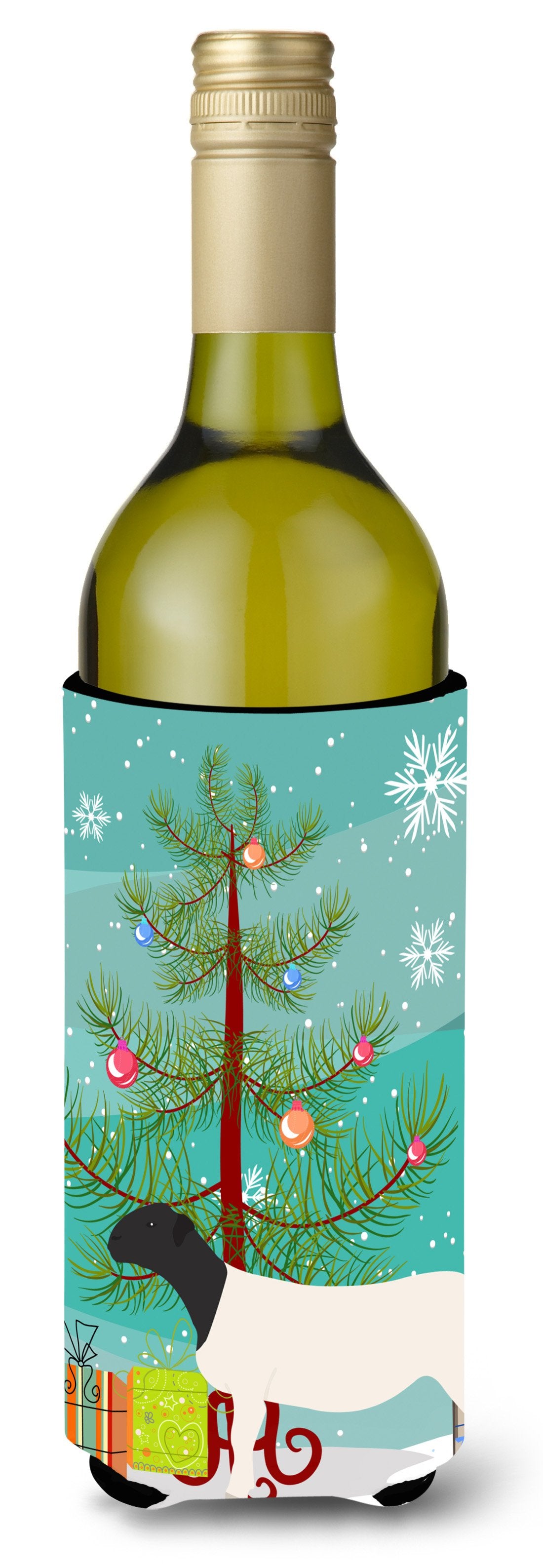 Dorper Sheep Christmas Wine Bottle Beverge Insulator Hugger BB9345LITERK by Caroline&#39;s Treasures