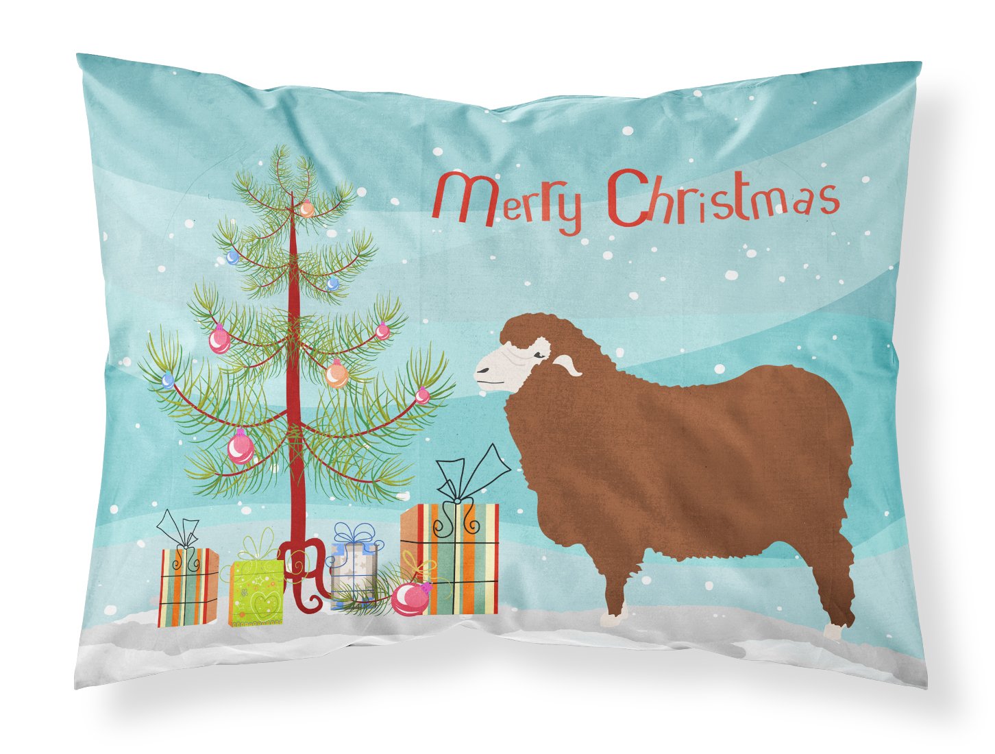 Merino Sheep Christmas Fabric Standard Pillowcase BB9348PILLOWCASE by Caroline's Treasures