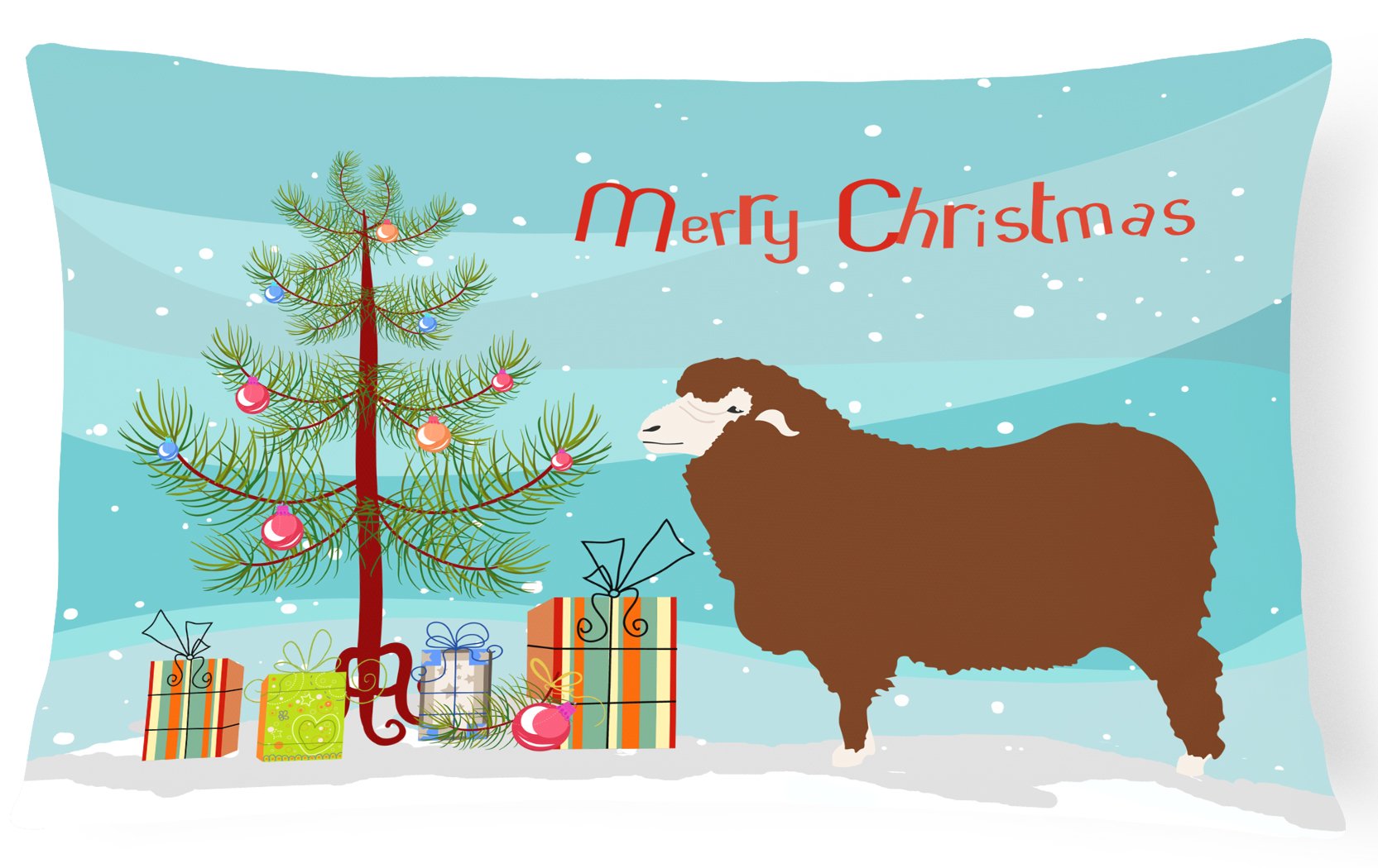Merino Sheep Christmas Canvas Fabric Decorative Pillow BB9348PW1216 by Caroline's Treasures