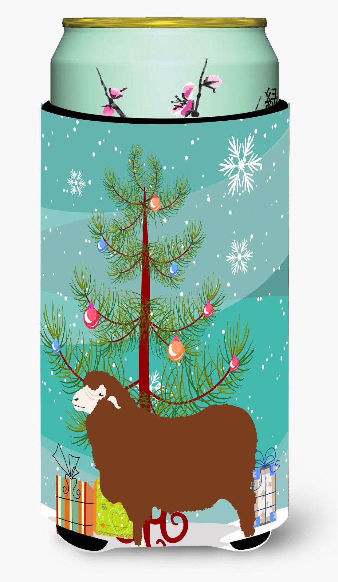 Merino Sheep Christmas Tall Boy Beverage Insulator Hugger BB9348TBC by Caroline's Treasures
