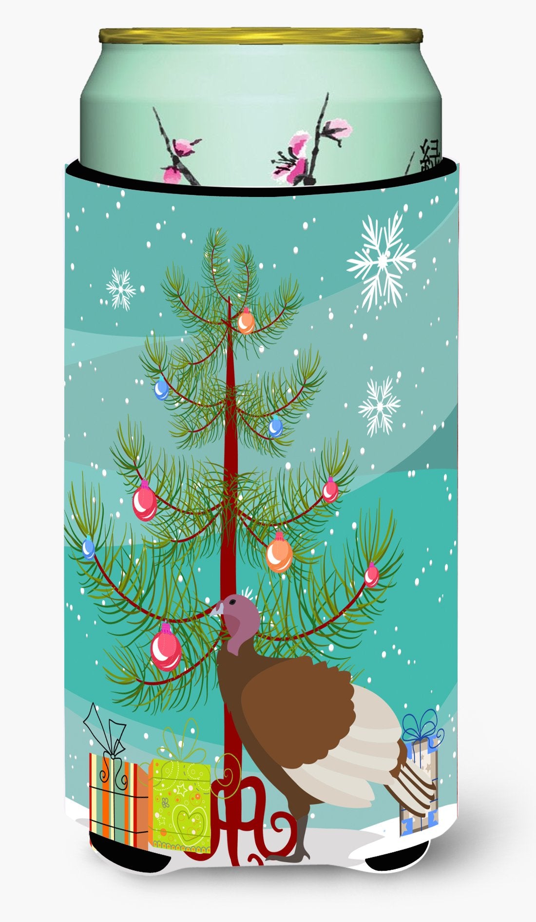 Bourbon Red Turkey Hen Christmas Tall Boy Beverage Insulator Hugger BB9349TBC by Caroline&#39;s Treasures