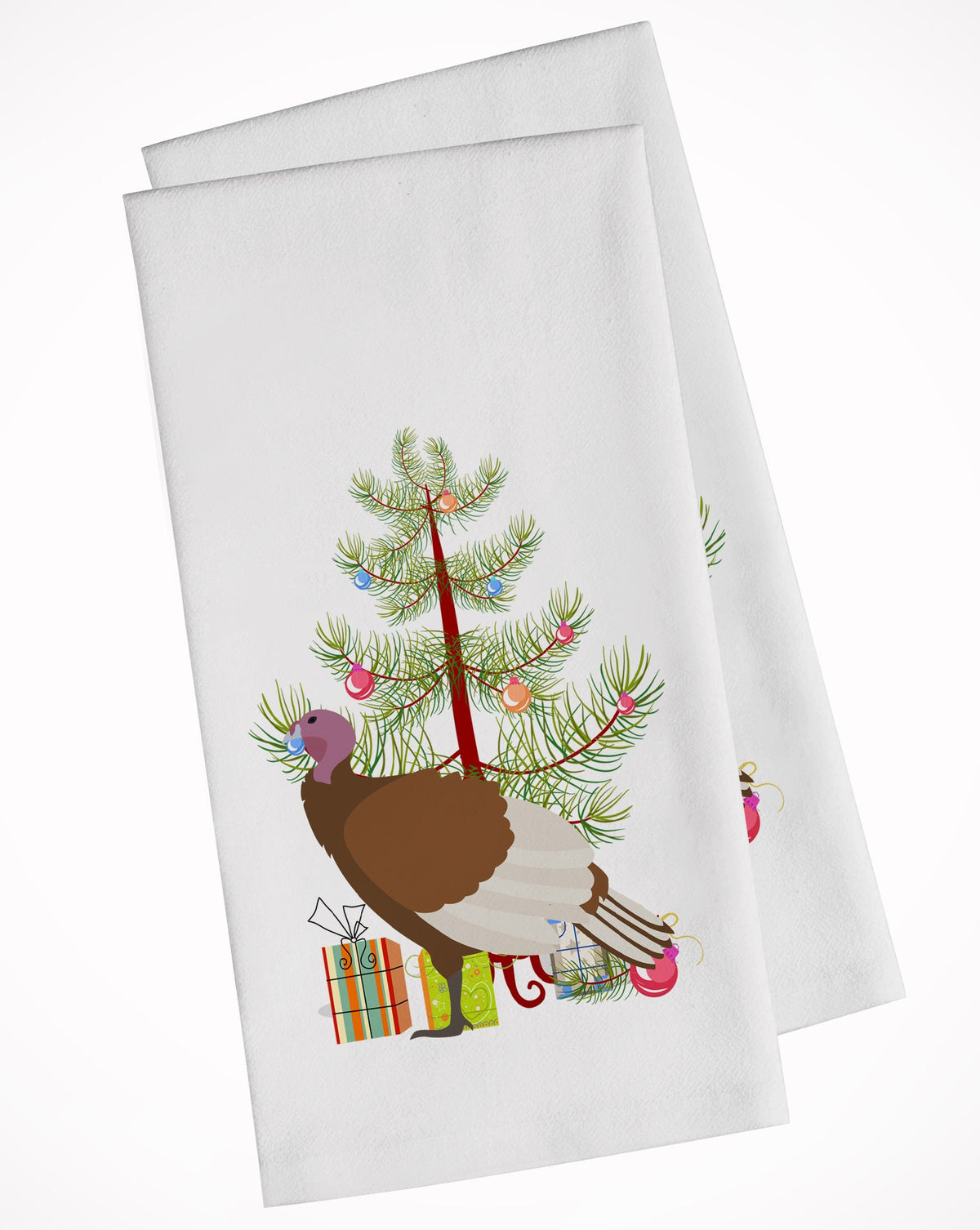 Bourbon Red Turkey Hen Christmas White Kitchen Towel Set of 2 BB9349WTKT by Caroline&#39;s Treasures