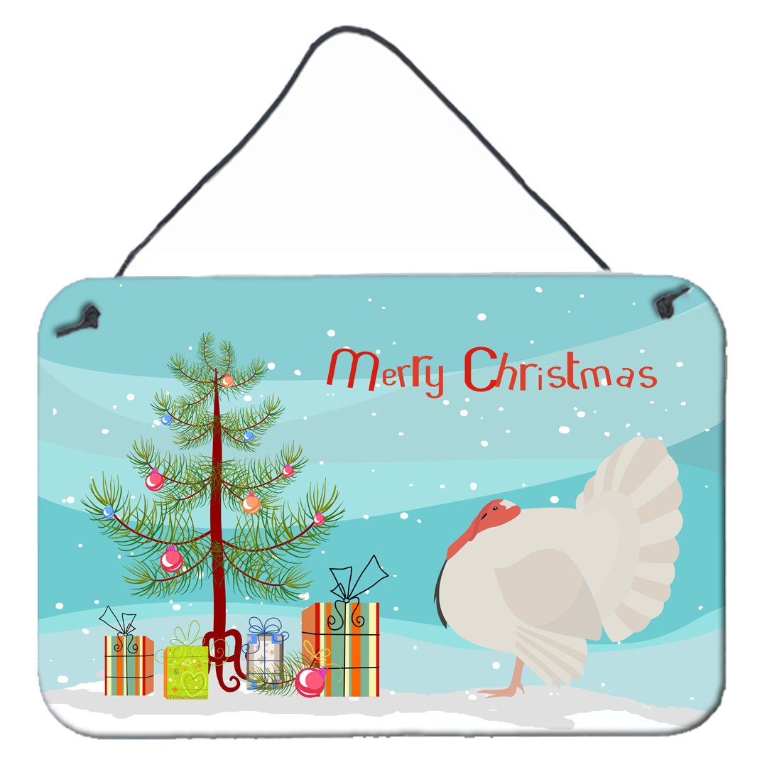White Holland Turkey Christmas Wall or Door Hanging Prints BB9350DS812 by Caroline&#39;s Treasures