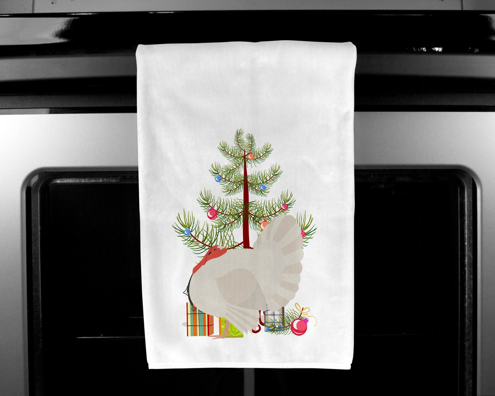 White Holland Turkey Christmas White Kitchen Towel Set of 2 BB9350WTKT by Caroline's Treasures