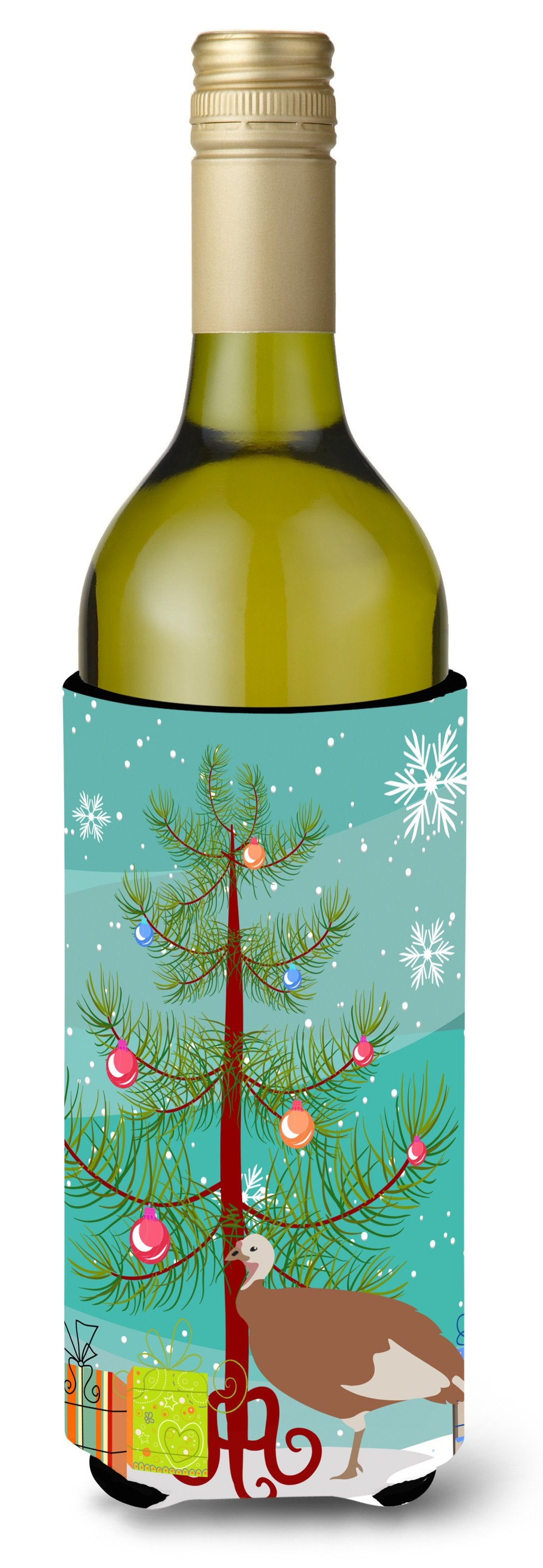 Jersey Buff Turkey Hen Christmas Wine Bottle Beverge Insulator Hugger BB9351LITERK by Caroline&#39;s Treasures