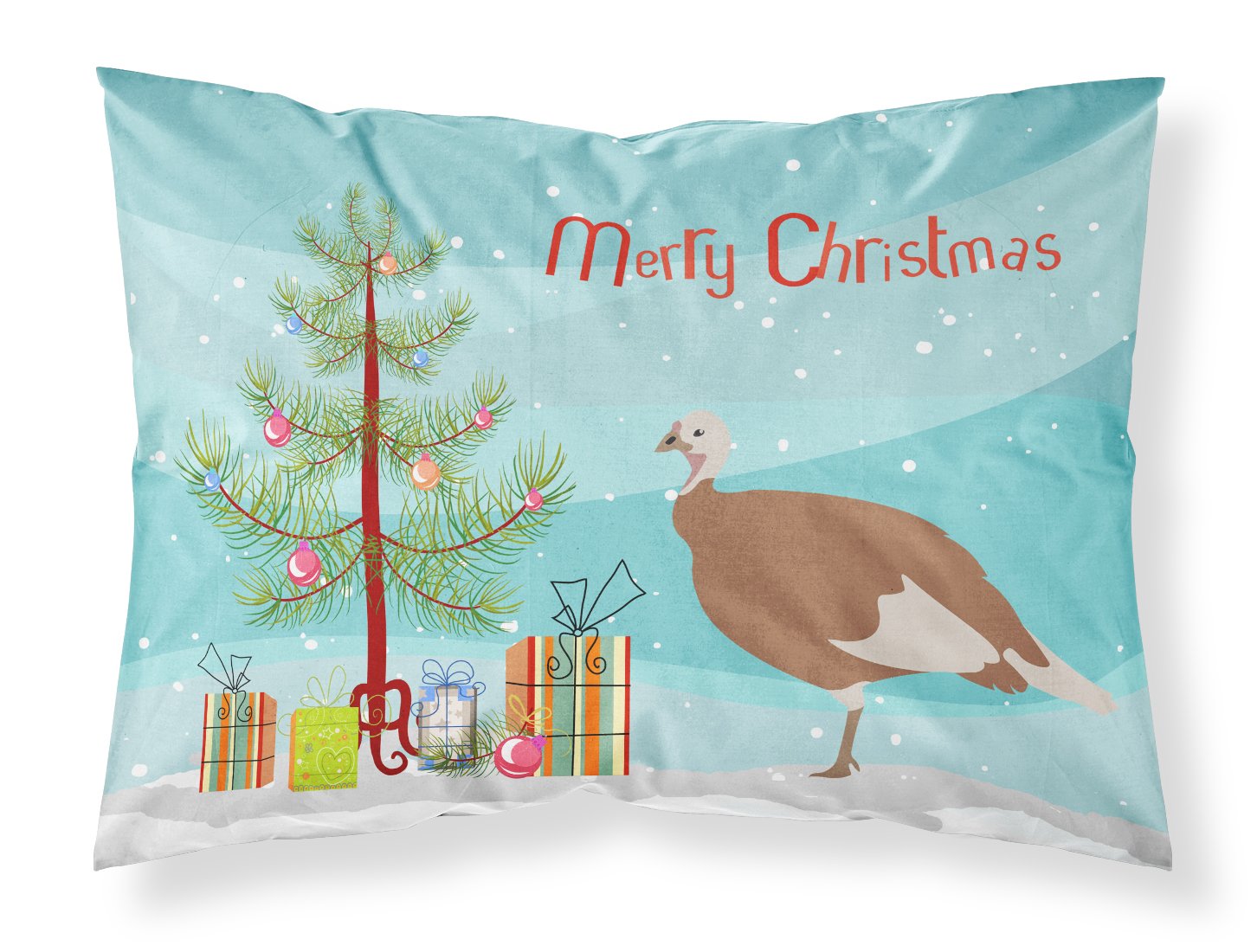 Jersey Buff Turkey Hen Christmas Fabric Standard Pillowcase BB9351PILLOWCASE by Caroline's Treasures