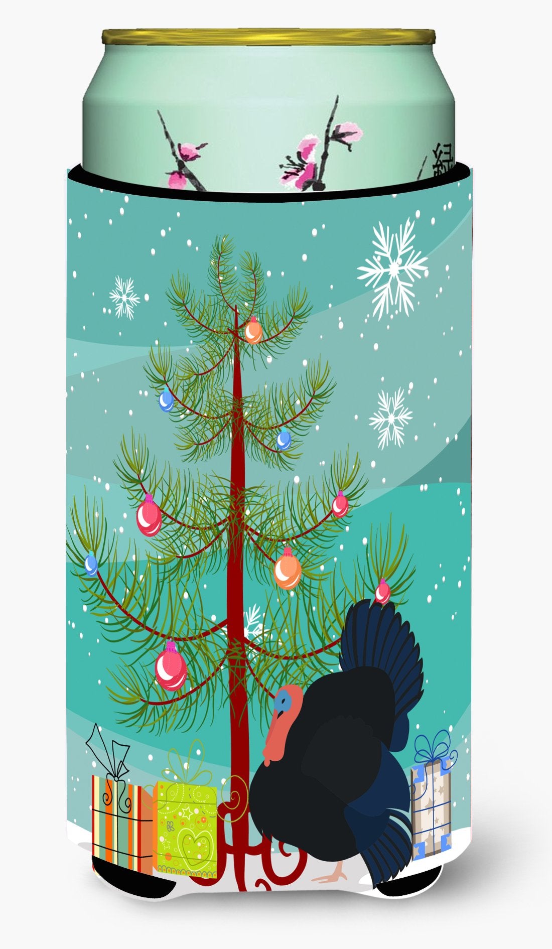 Norfolk Black Turkey Christmas Tall Boy Beverage Insulator Hugger BB9352TBC by Caroline&#39;s Treasures