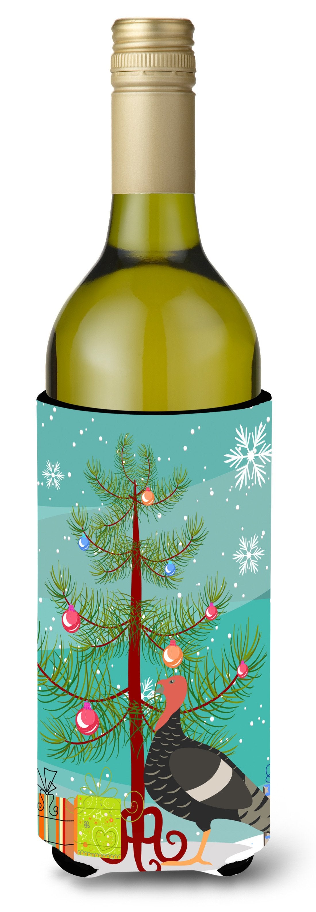 Marragansett Turkey Christmas Wine Bottle Beverge Insulator Hugger BB9354LITERK by Caroline&#39;s Treasures