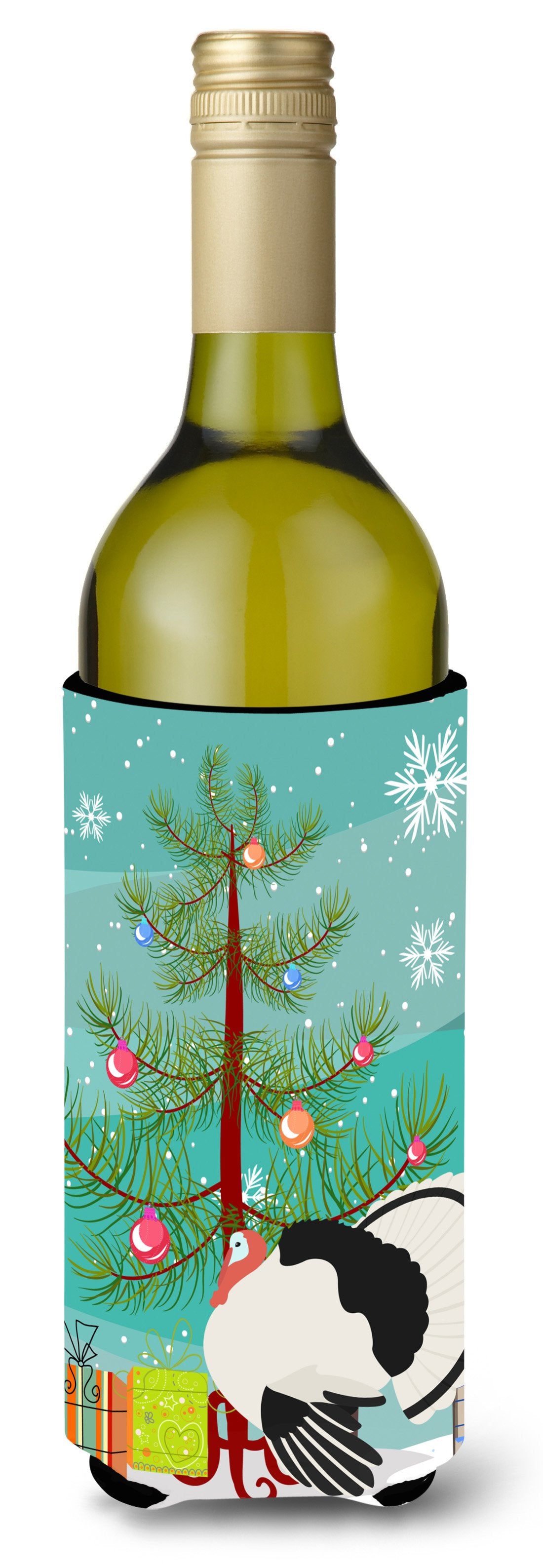 Royal Palm Turkey Christmas Wine Bottle Beverge Insulator Hugger BB9355LITERK by Caroline's Treasures