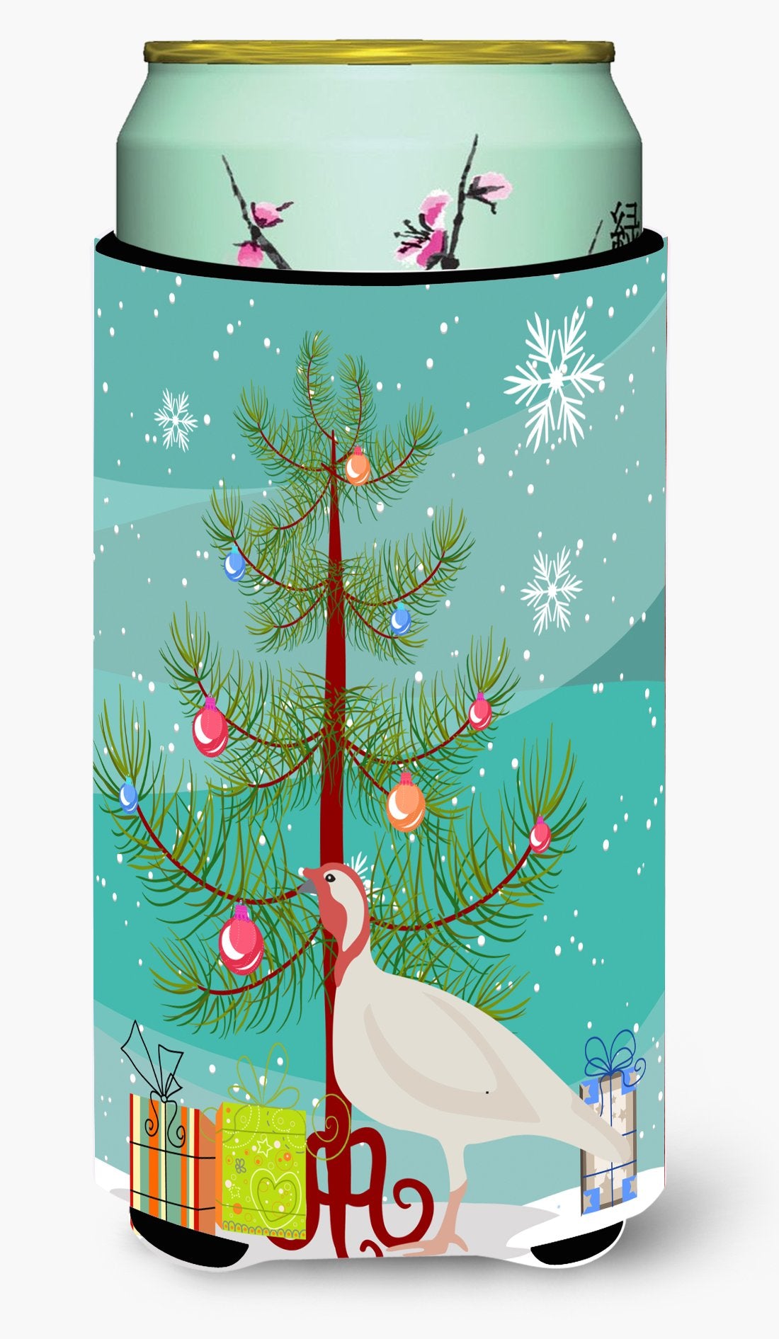 Beltsville Small White Turkey Hen Christmas Tall Boy Beverage Insulator Hugger BB9356TBC by Caroline&#39;s Treasures