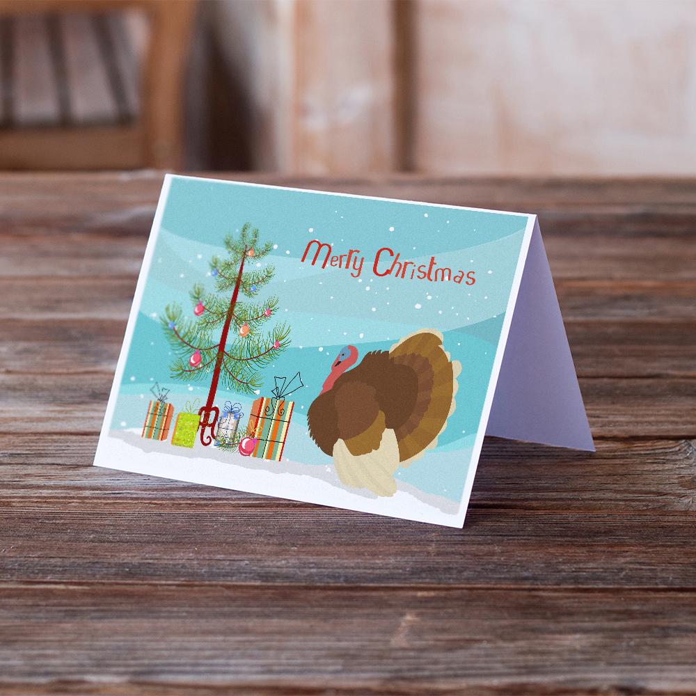 French Turkey Dindon Christmas Greeting Cards and Envelopes Pack of 8 - the-store.com