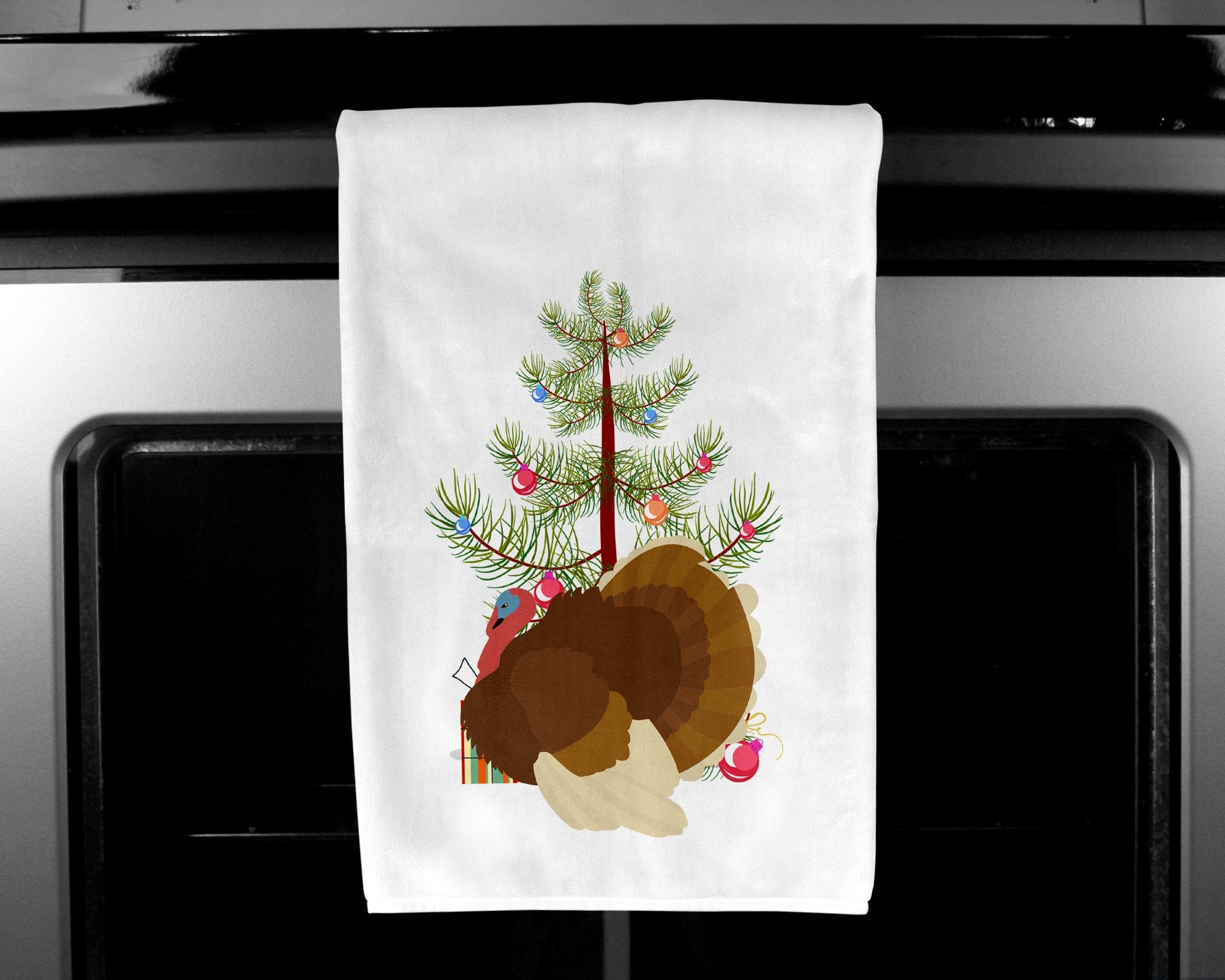 French Turkey Dindon Christmas White Kitchen Towel Set of 2 BB9357WTKT by Caroline's Treasures