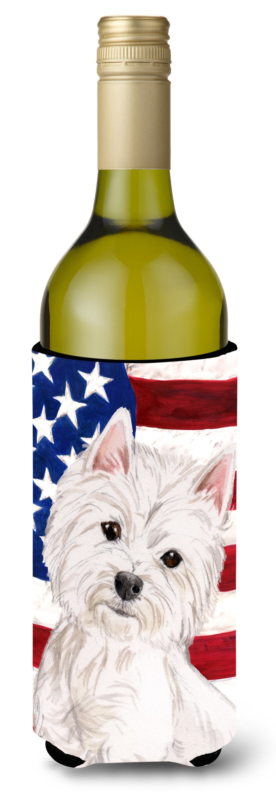 Westie Patriotic Wine Bottle Beverge Insulator Hugger BB9359LITERK by Caroline&#39;s Treasures