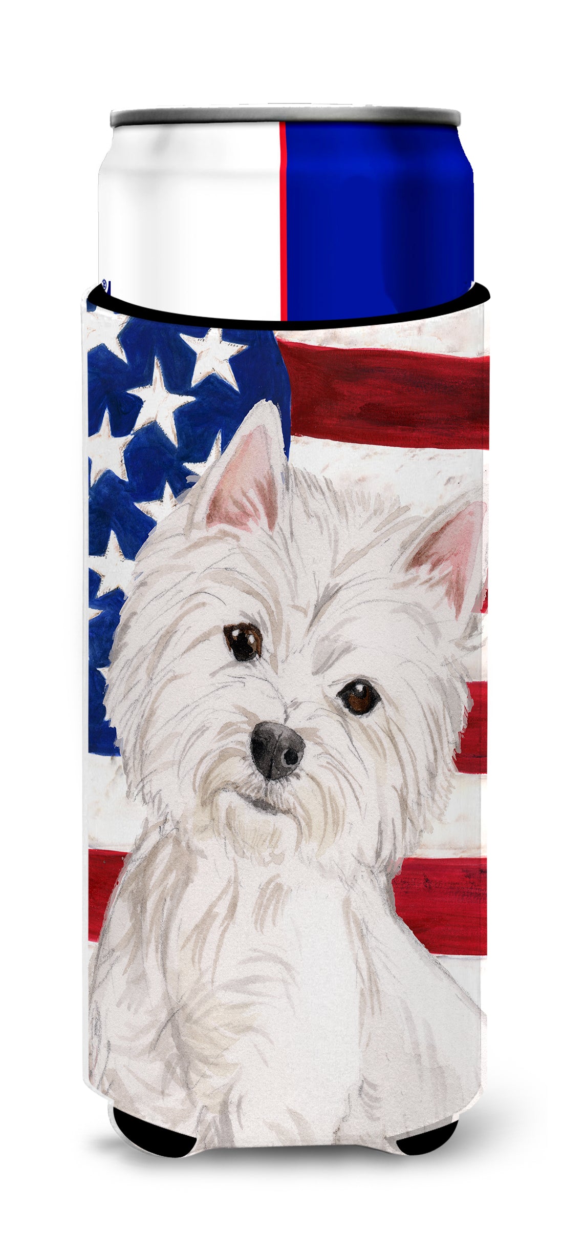Westie Patriotic  Ultra Hugger for slim cans BB9359MUK  the-store.com.