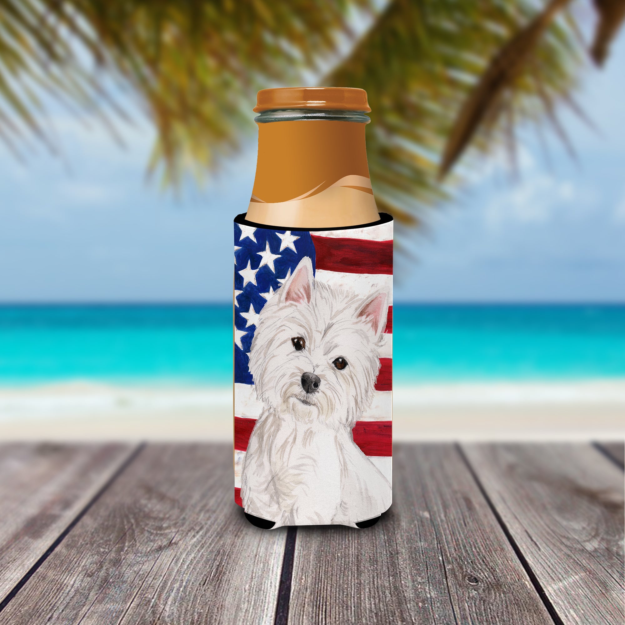 Westie Patriotic  Ultra Hugger for slim cans BB9359MUK  the-store.com.