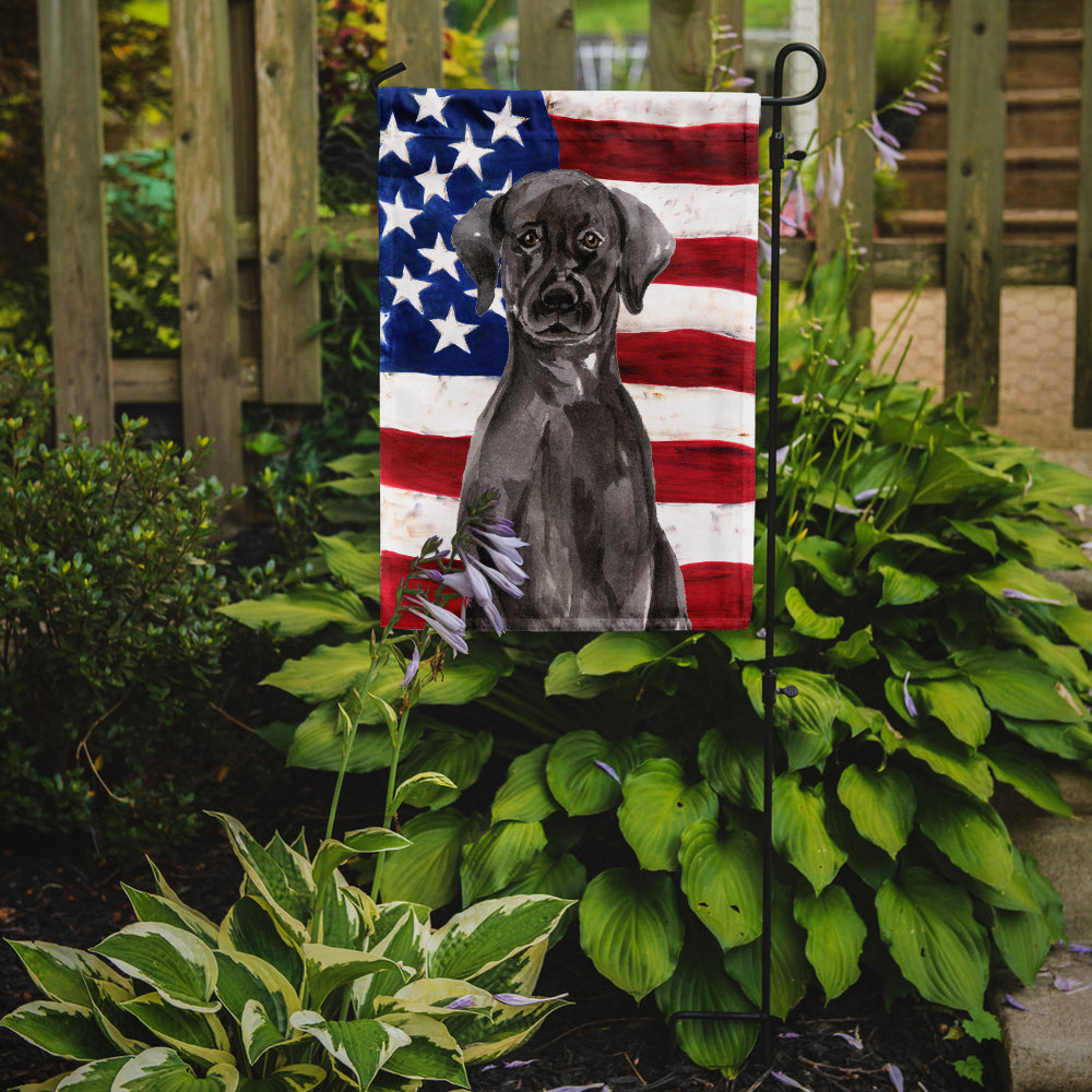 Black Labrador Patriotic Flag Garden Size BB9363GF