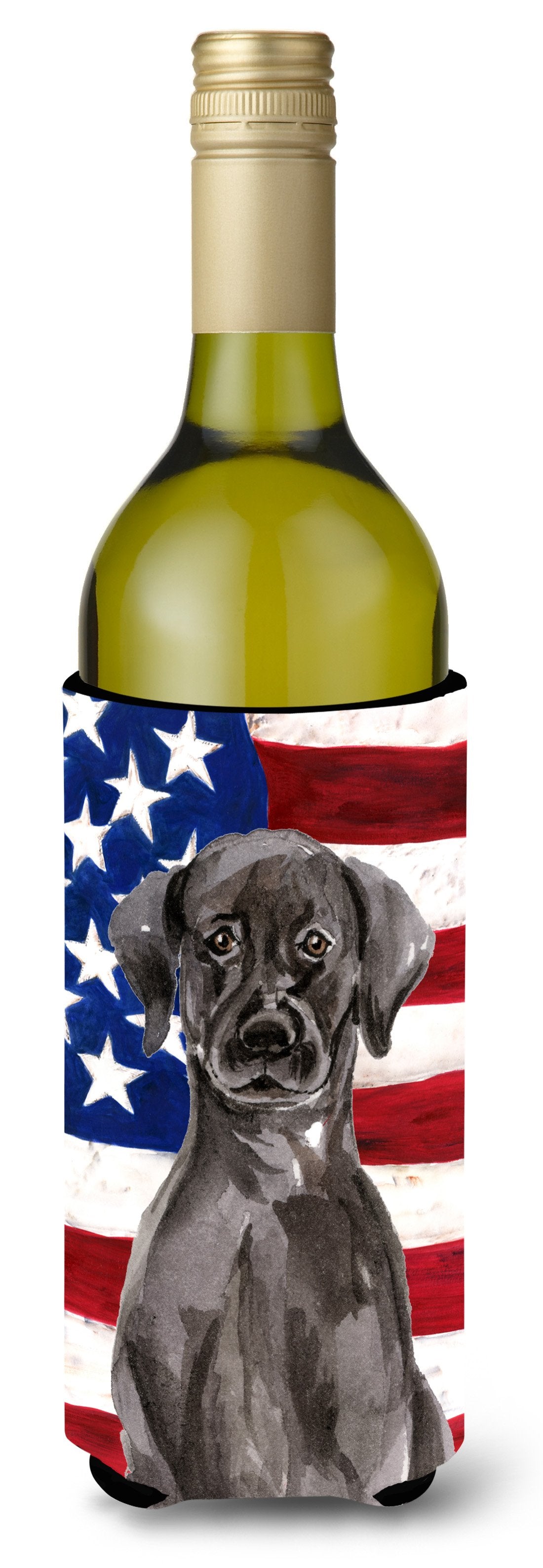 Black Labrador Patriotic Wine Bottle Beverge Insulator Hugger BB9363LITERK by Caroline&#39;s Treasures