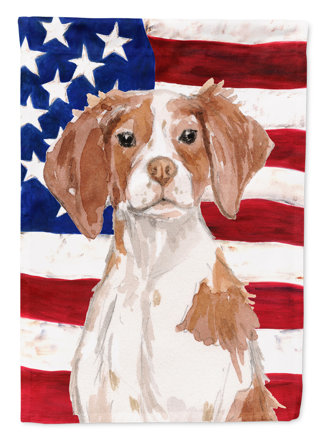 Caroline's Treasures Brittany Spaniel Patriotic Garden Flag - Outdoor Decorative Yard Flag BB9364GF