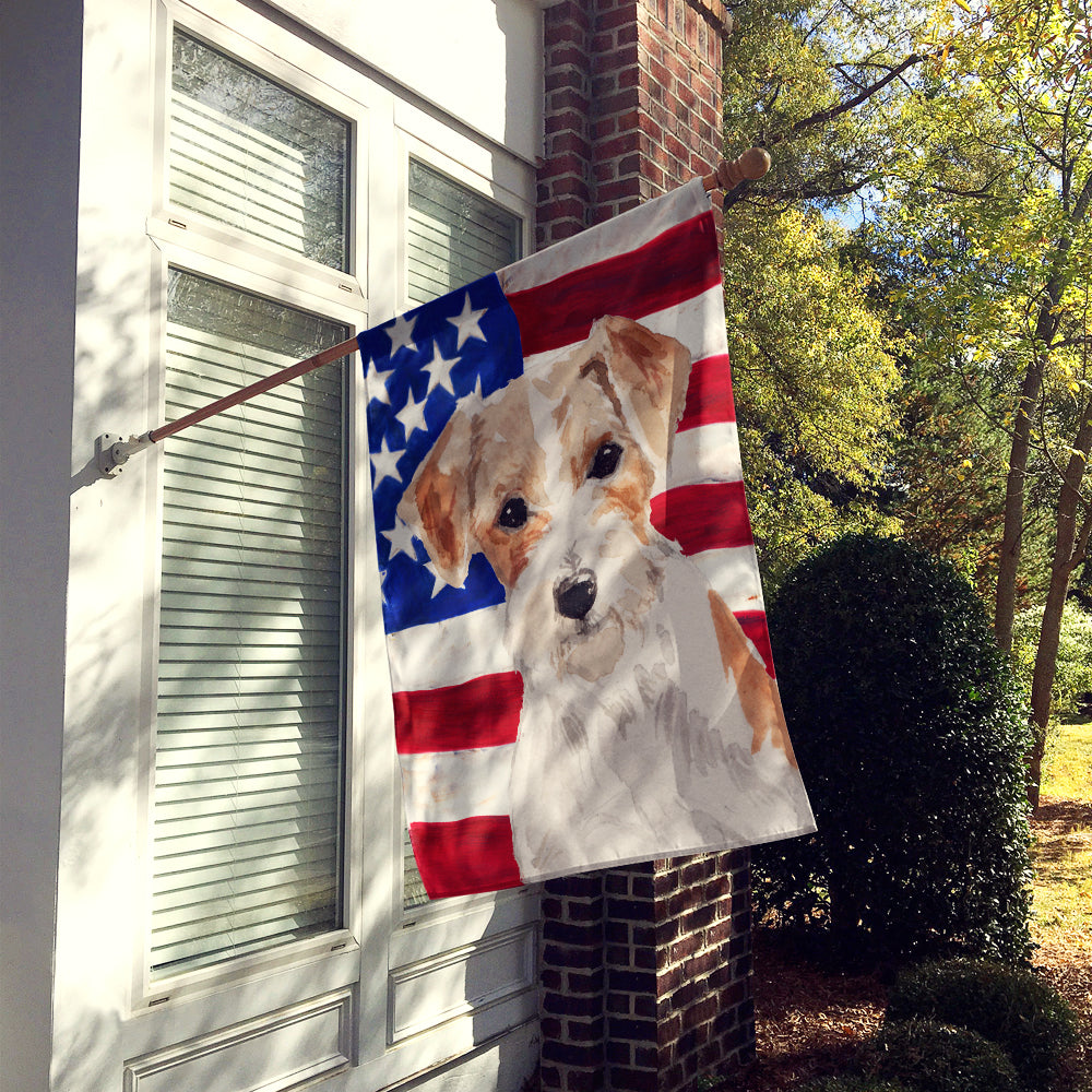 Wire Hair Jack Russell Patriotic Flag Canvas House Size BB9368CHF