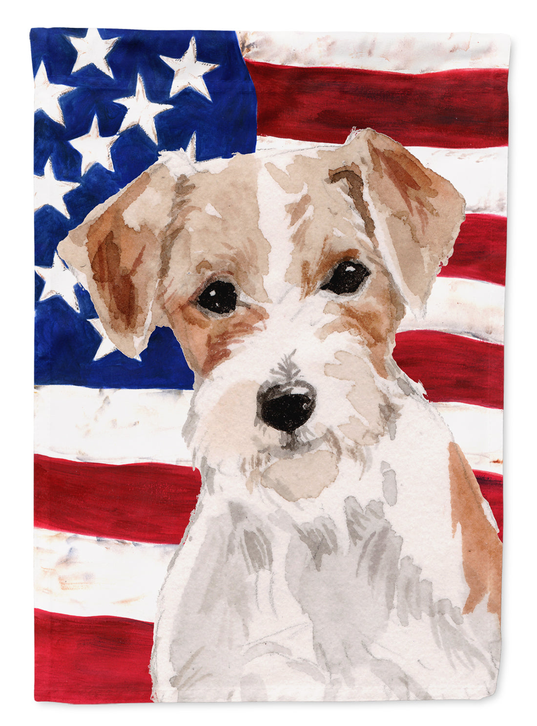 Wire Hair Jack Russell Patriotic Flag Garden Size BB9368GF