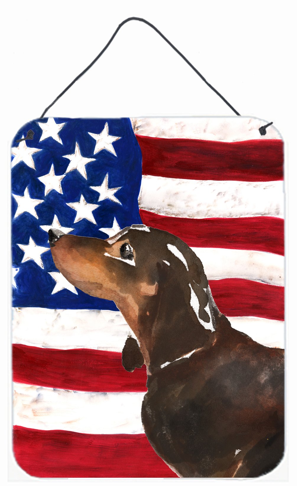 Black and Tan Dachshund Patriotic Wall or Door Hanging Prints BB9370DS1216 by Caroline's Treasures