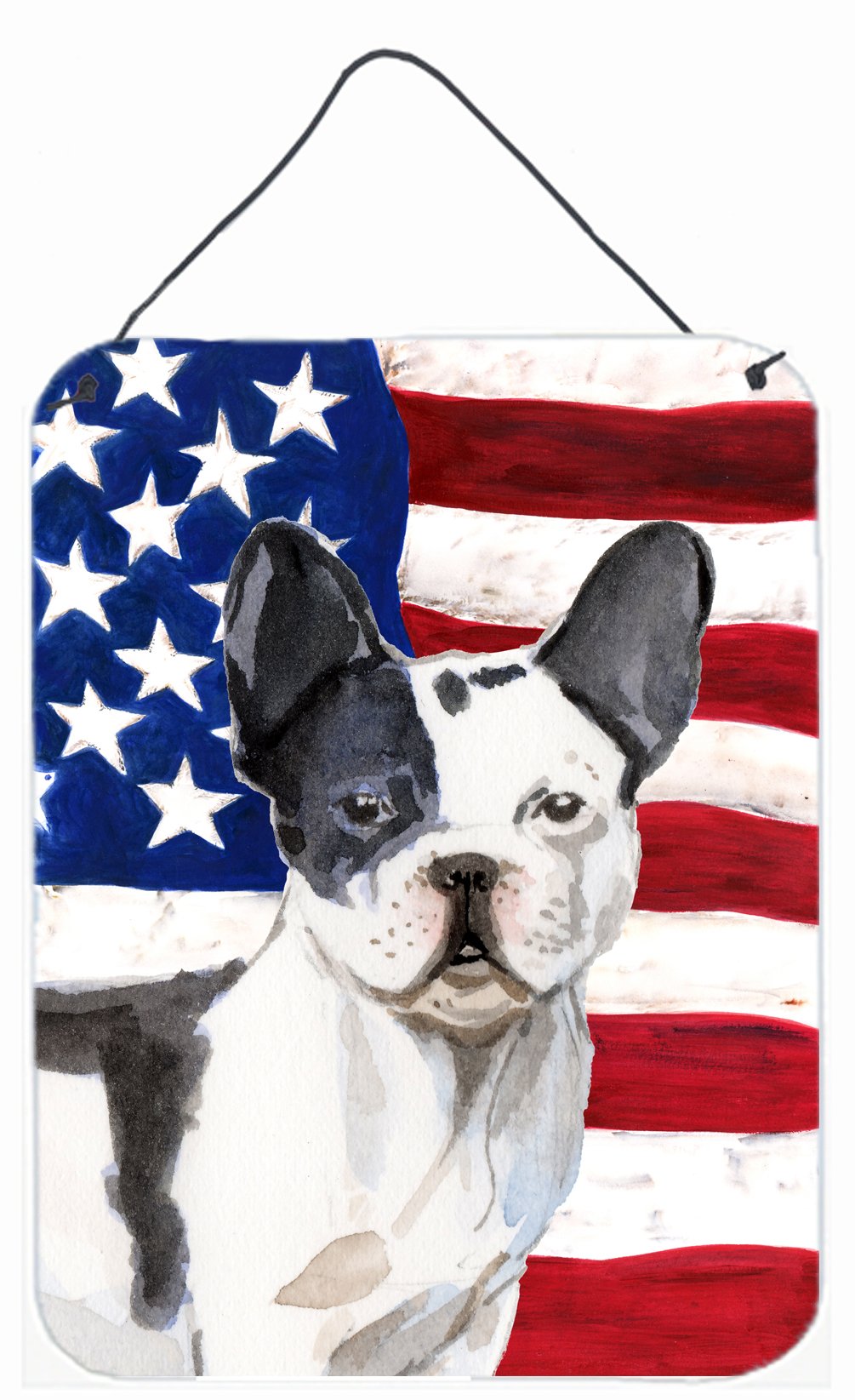 Black White French Bulldog Patriotic Wall or Door Hanging Prints BB9372DS1216 by Caroline&#39;s Treasures