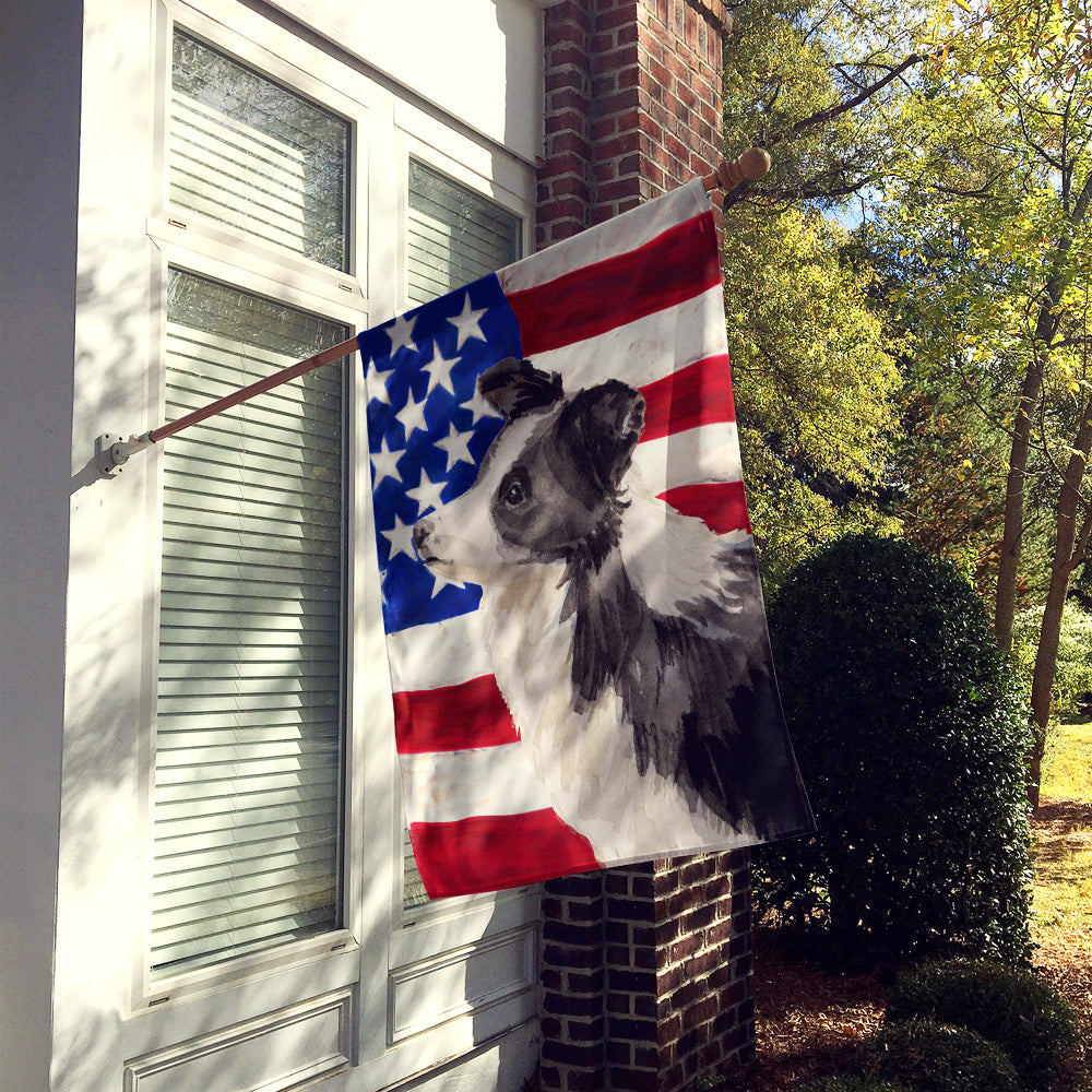 Border Collie Patriotic Flag Canvas House Size BB9373CHF  the-store.com.