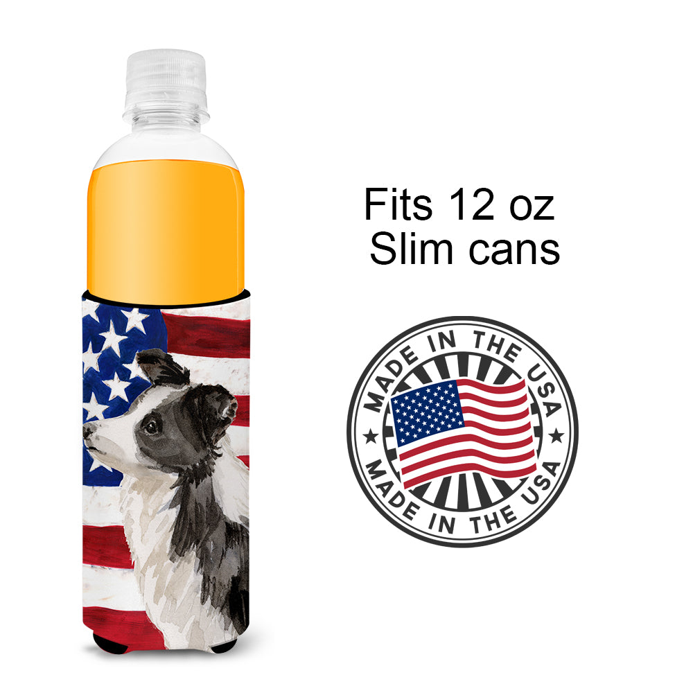 Border Collie Patriotic  Ultra Hugger for slim cans BB9373MUK  the-store.com.