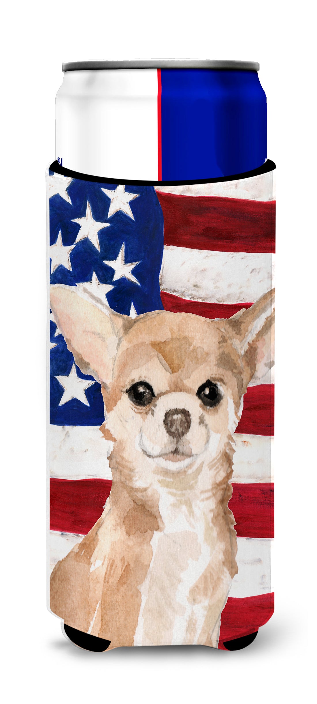 Chihuahua Patriotic  Ultra Hugger for slim cans BB9376MUK  the-store.com.